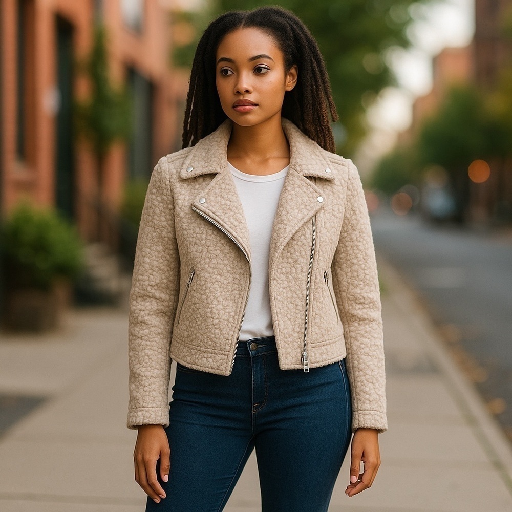 Anthropologie Elevenses cozy jacket medium #teddy #moto